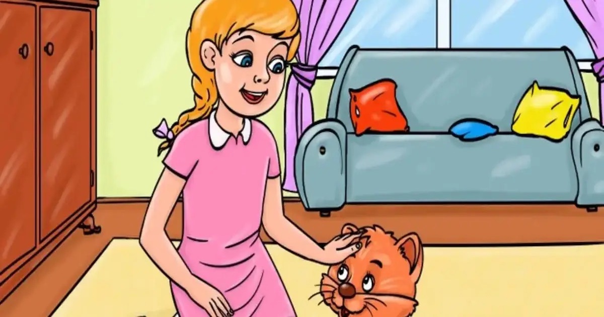 Dívka s kočkou náhledový obrázek