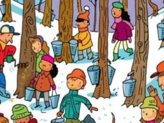 Zimní les plný dětí